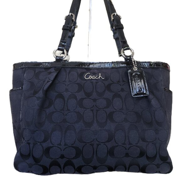 Like New Vintage Coach Signature Black Shoulder Bag Purse - Picture 3 of 13